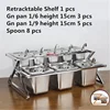 GN pan with rack basin shelf for milk tea shop box jam Stainless Steel Box serving tray salad bowl Storage Chafing Buffet Pan 2