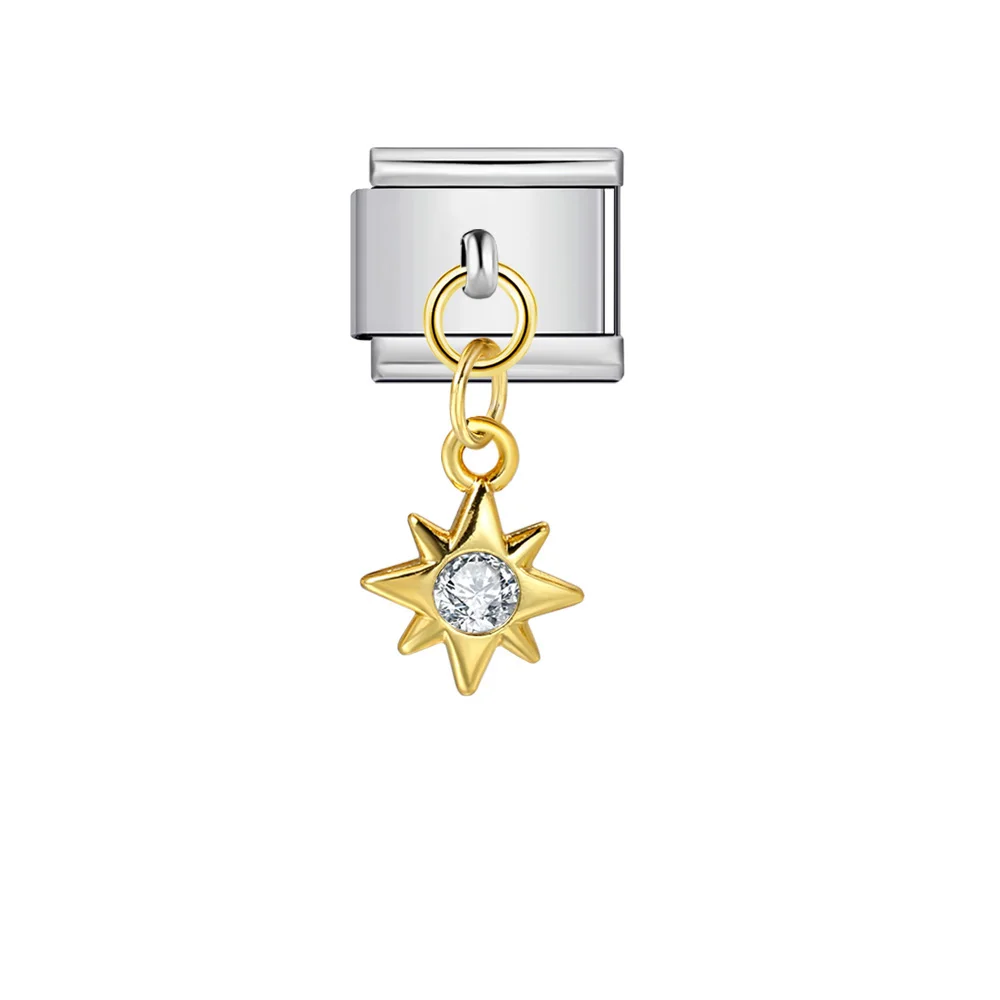GEMOSA Niedlicher Y2k-Mini-Stern, bunter CZ-Anhänger, italienischer Charm-Link, passend für 9 mm Edelstahl-Armbänder, DIY-Schmuck für Frauen – Detail 3