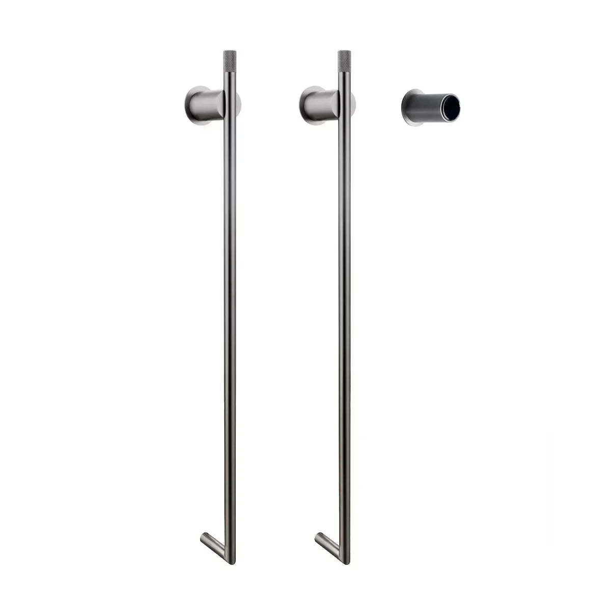 Gun gray concealed electric bath towel rack household heating dry bath towel rod minimalist stainless steel electric rod w