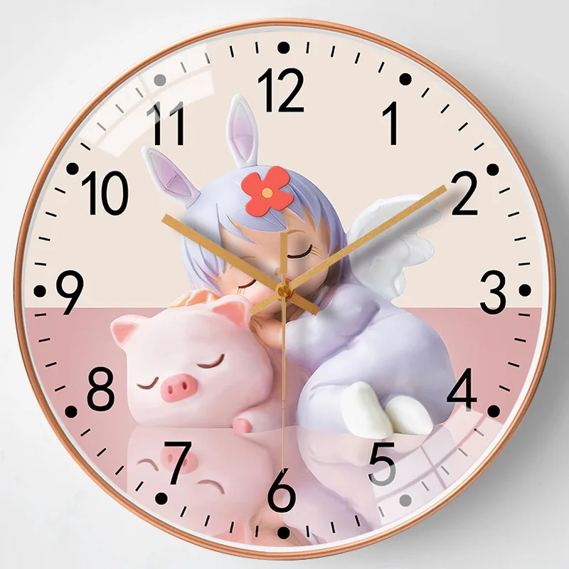 8 Inch Wall Clock Children Bedroom Silent Second Electronic Clock Astronaut Exploration Room Decoration Quartz Clock Home Decor white wall clock Wall Clocks