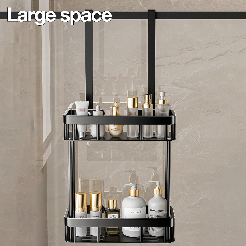 Hanging Toilet Shelf No Drilling Shower Caddy For Bathroom Door Shampoo Holder Bathroom Support Bathroom Accessories 6