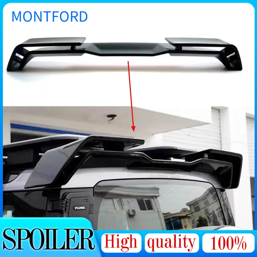 

For Land Rover Defender 2020 2021 2022 2023 High Quality ABS Black Rear Trunk Lip Roof Spoiler Splitter Top Wing