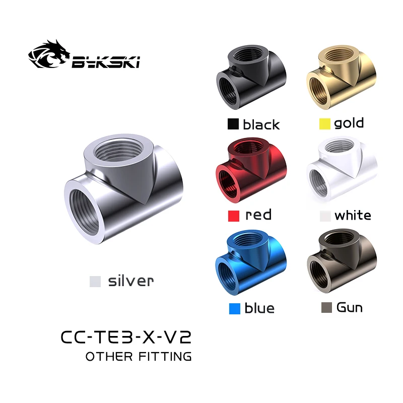 Acessórios de Refrigeração de Água do pc do Adaptador do Conector da Multi-maneira Fêmea Cc-te3-x-v2 Acessórios Cúbicos do Derramamento de Vias de Bykski g1 Female Female