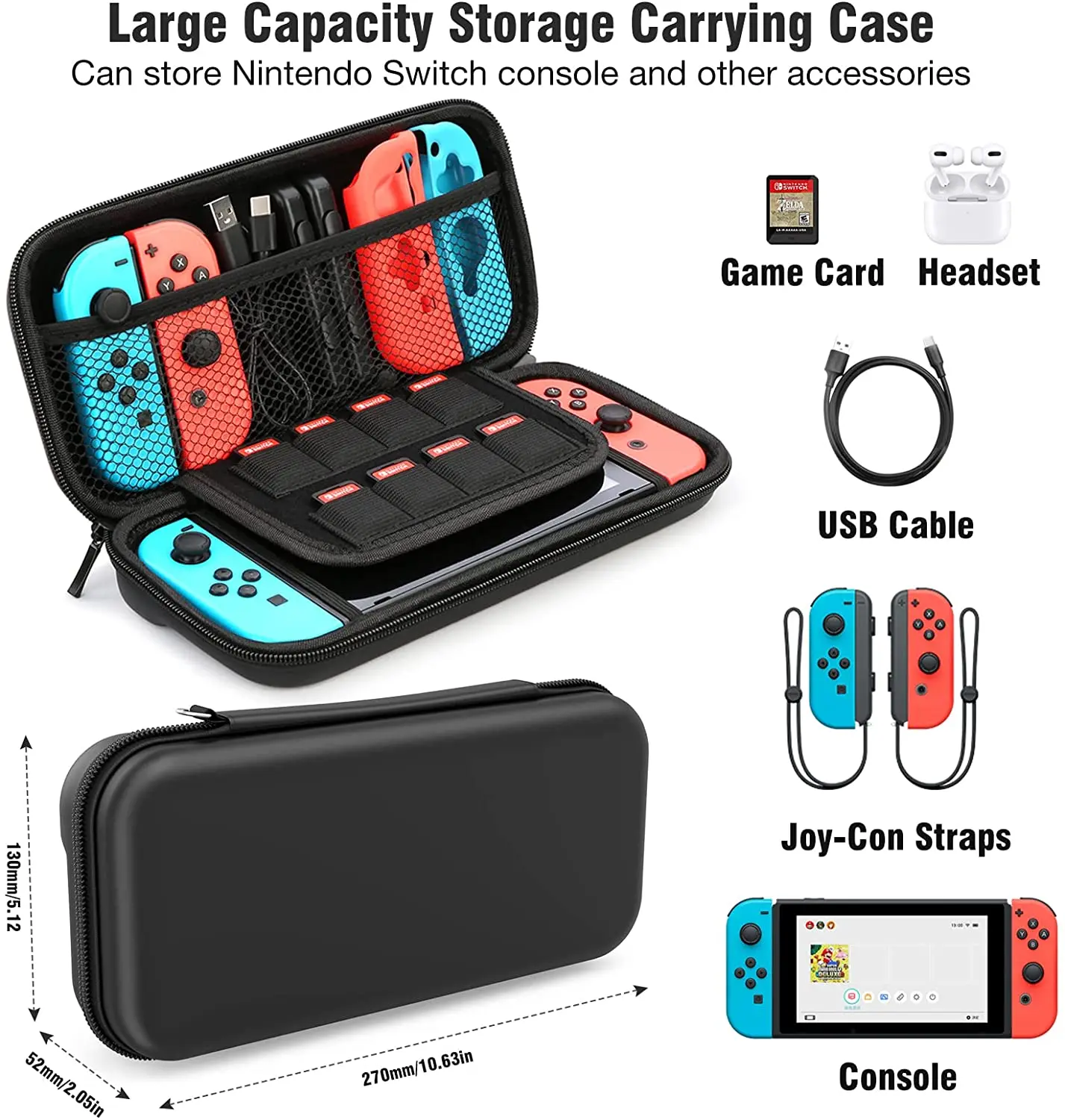 HEYSTOP Carrying Storage Case Compatible with Nintendo Switch/Switch OLED  Model, Switch Case with Protective Travel Carrying Bag - AliExpress