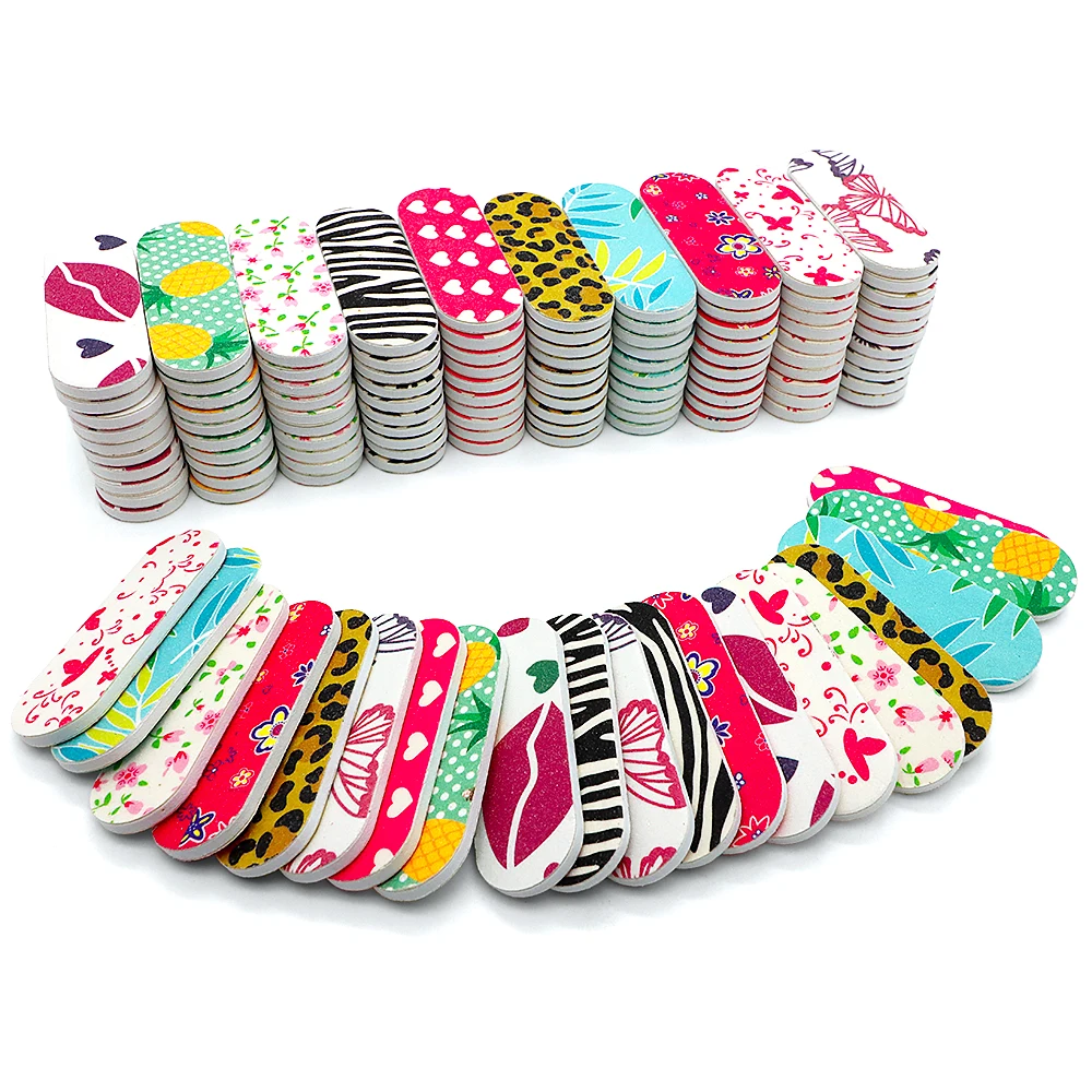 50 Stück Nagelfeilen Doppelseitige Mini-Nagelfeilen Bunte Schleifblöcke Gel-Polier-Schaumstoff Maniküre-Pediküre-Werkzeug – Detail 2