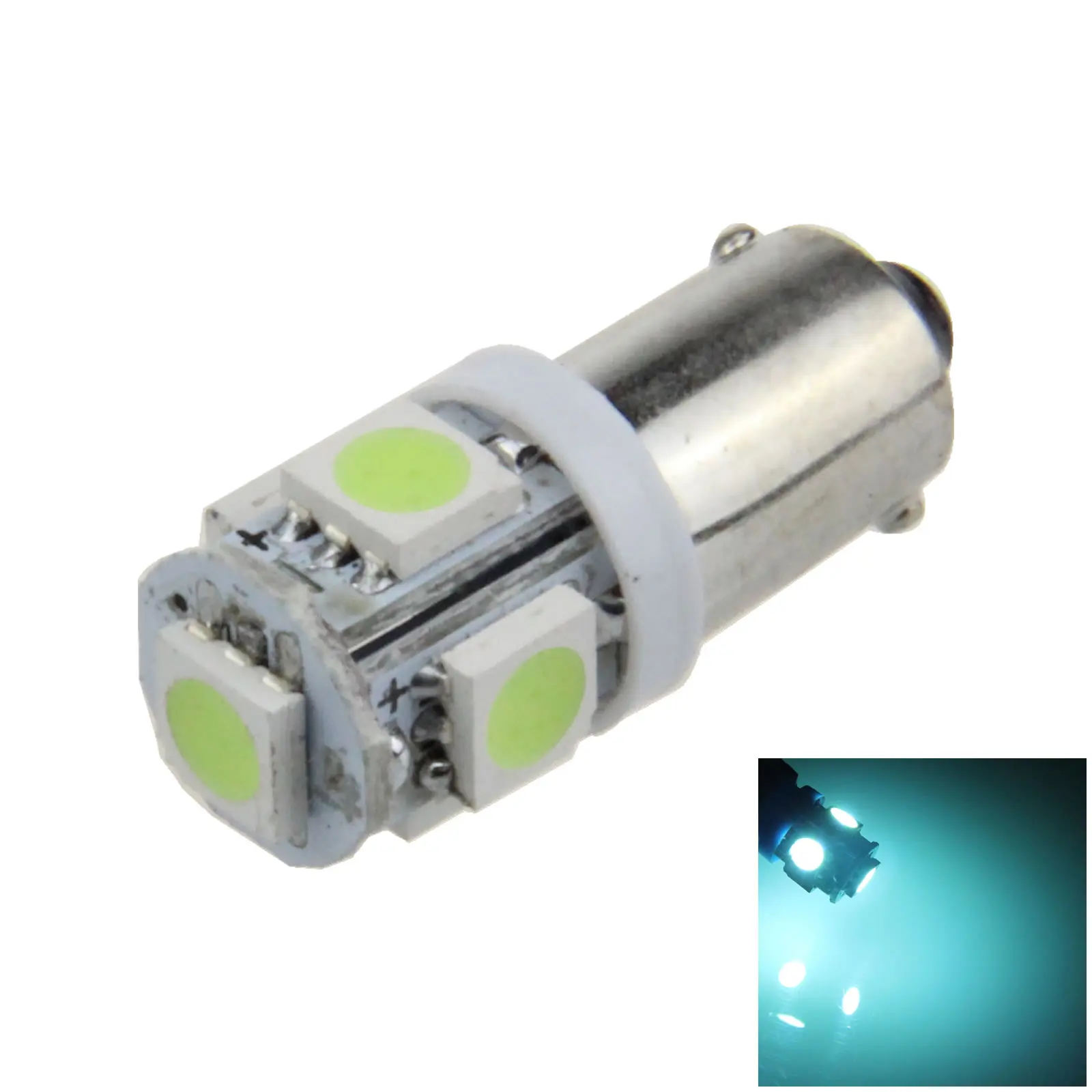 

1x Ice Blue RV BA9S парковочная лампа, лампа для чтения, 5 излучателей 5050 SMD, светодиодный 57 1893