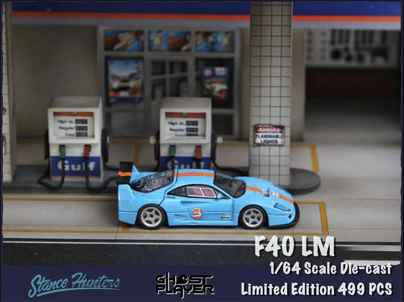 

Ghost Player X Stance Hunters 1:64 F40 LM Blueorange Oil limited 499 Model Car
