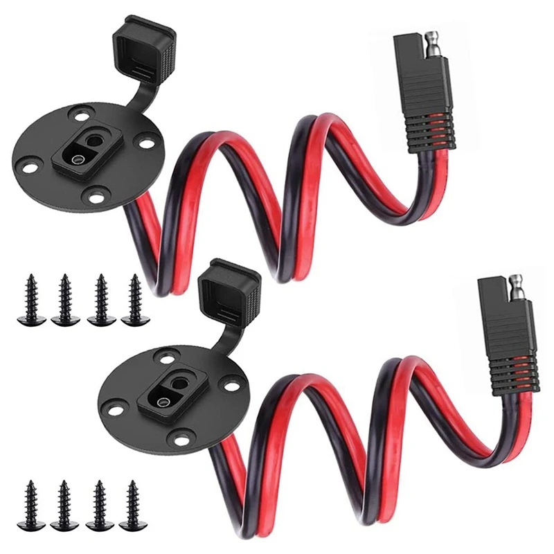 

2 шт. разъем внешней розетки SAE, устойчивый к атмосферным воздействиям быстрое подключение, крепление солнечной панели, универсальный монтажный разъем