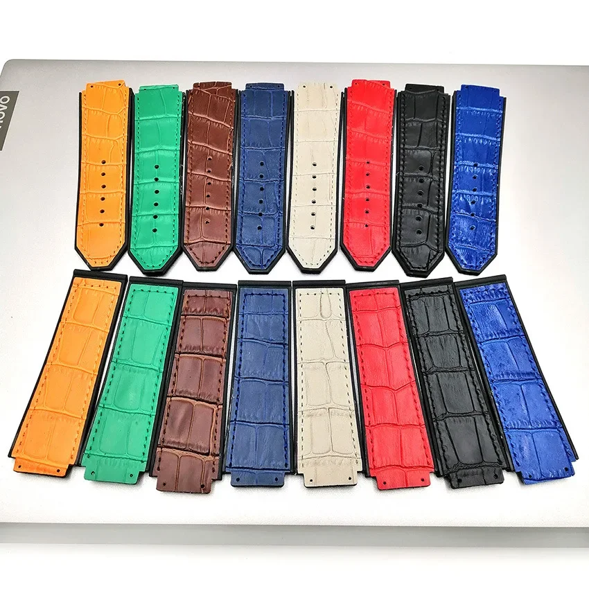 Elegant Leather and Silicone Sport Watch Strap - Fashion Accessory