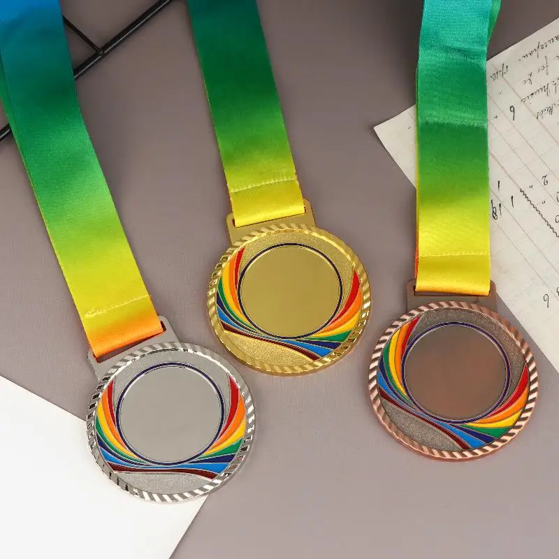 Metallpreis-Medaillen mit Halsband im Gold-, Silber- und Bronze-Stil für Sportakademik oder jeden Wettbewerbsdurchmesser – Detail 8