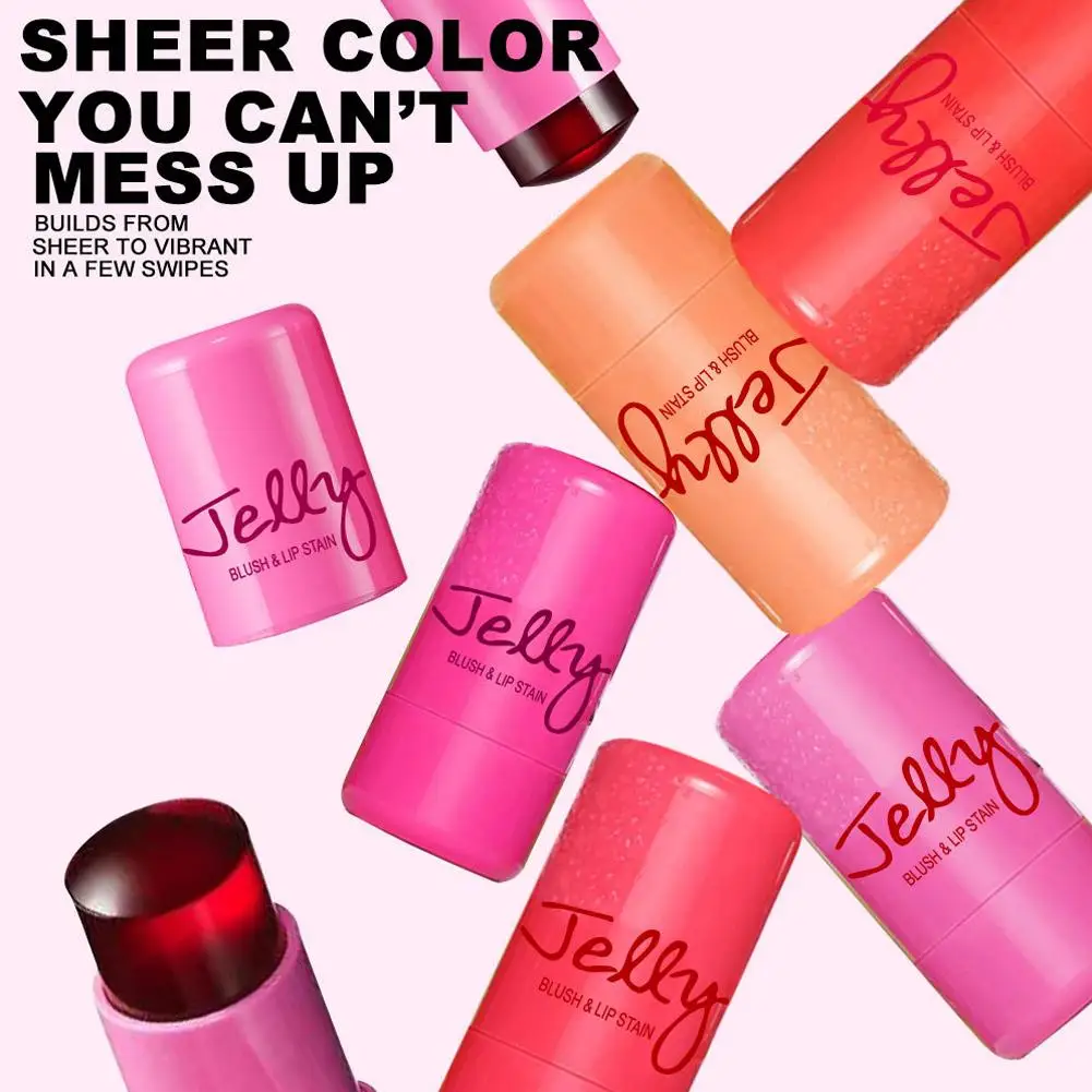 3-in-1 Cheek Lip Tinted Moistured Blush Stick Eyes Cheek Lip Brighten Cream Water Jelly Tint Stick Matte Contour Makeup 8 Colors
