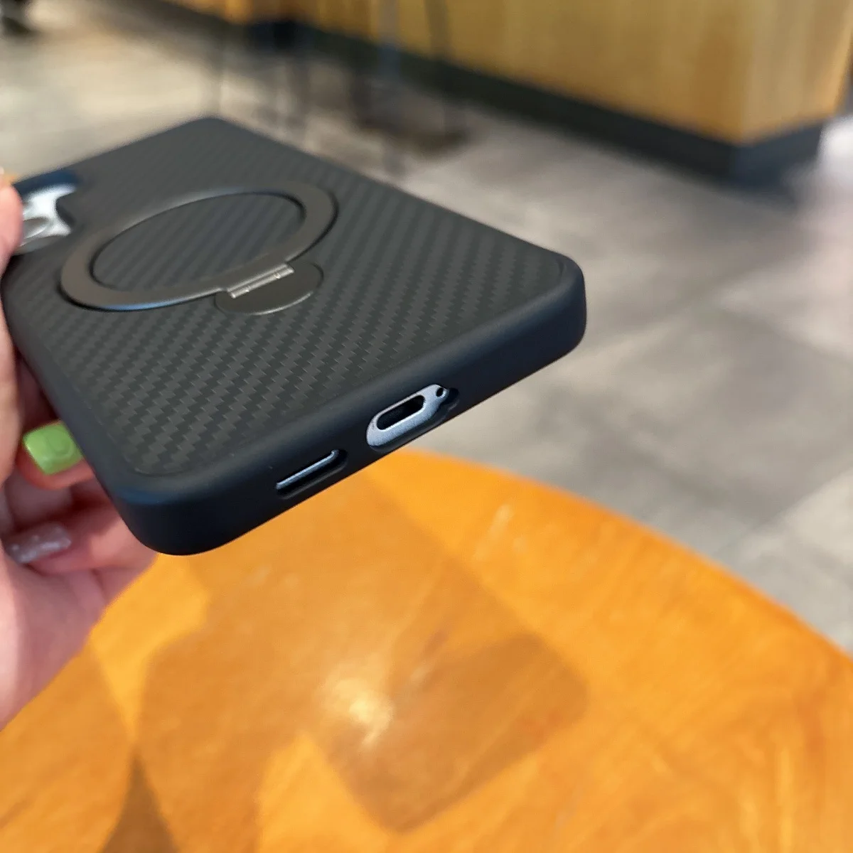 Versatile 360° Magnetic Stand Carbon Fiber Kevlar Phone Case with Magsafe Bracket