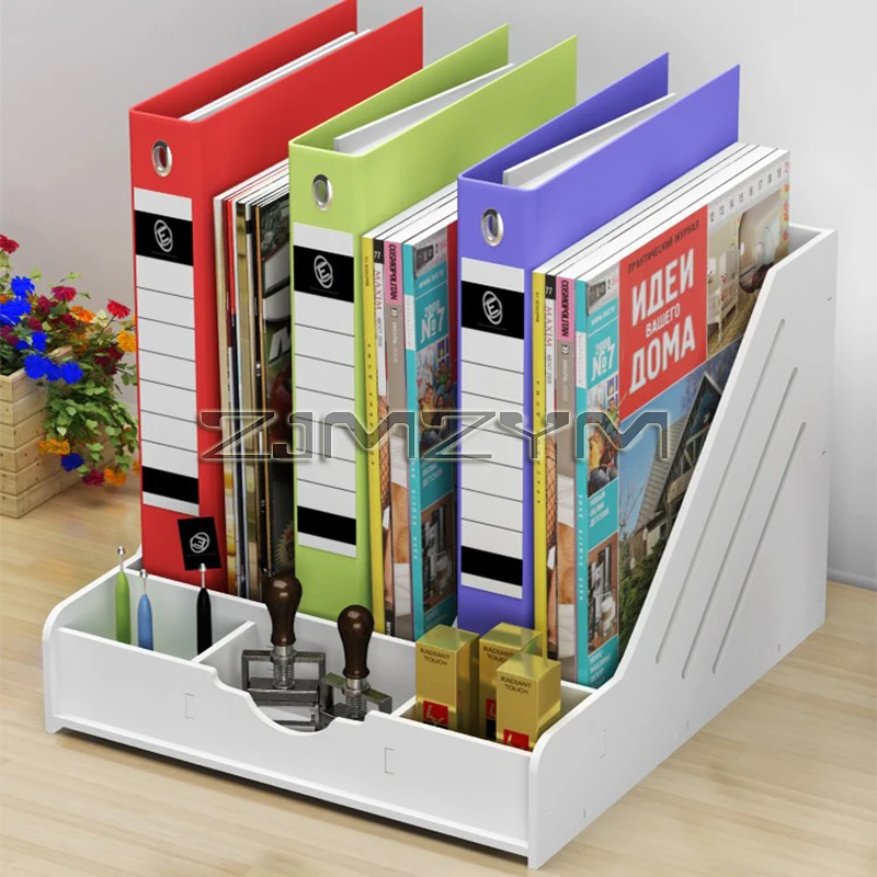 

Book Magazine Holder Desk Organizer Stationery Storage Stand Shelf Rack Desktop File Rack