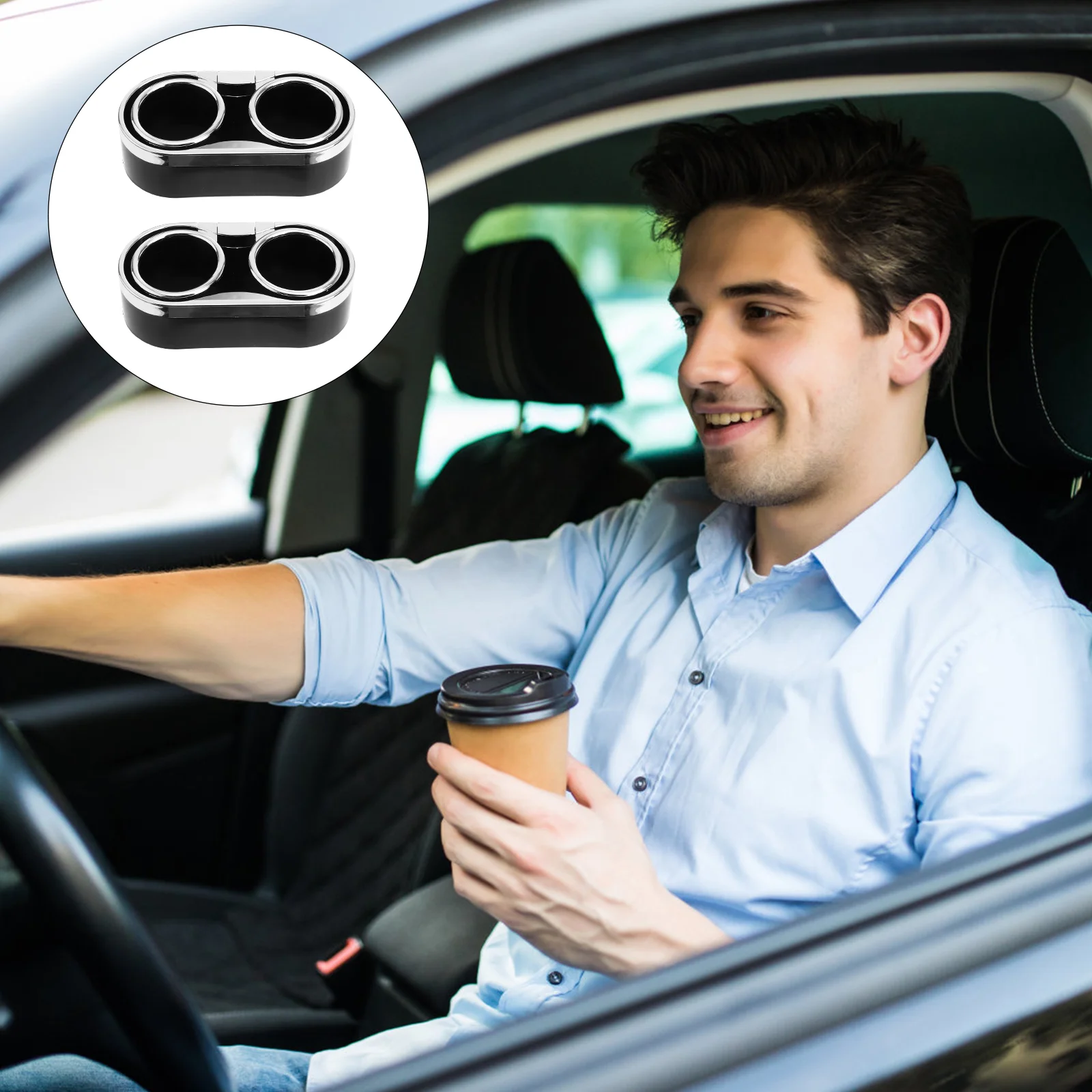 

car drink holder double hole drink rack practical car drink storage rack car drink bottle cup holder universal type