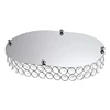 ABWR-Mirrored Crystal Vanity Makeup Tray, Jewelry Trinket Storage Tray Cosmetic Perfume Display Tray (Silver,Ellipse) 4