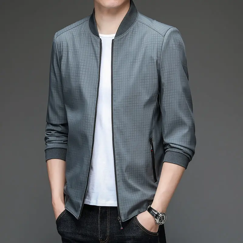 

Male Baseball Jacket Fashion New Casual Outercoat 2022 Spring Autumn Thin Men Bomber Jackets Outdoors Streetwear Clothes Q147
