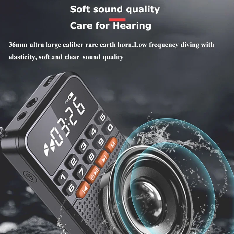 Portable AM FM Radio Bluetooth Speaker with LED Flashlight
