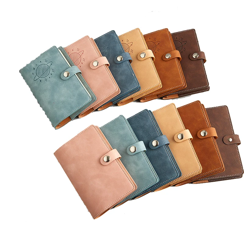 A7 Hand Book Pocket Book Buckle Loose-leaf Notebooks and Journals Budget Binder Planner Leather Journal Cover Notebook