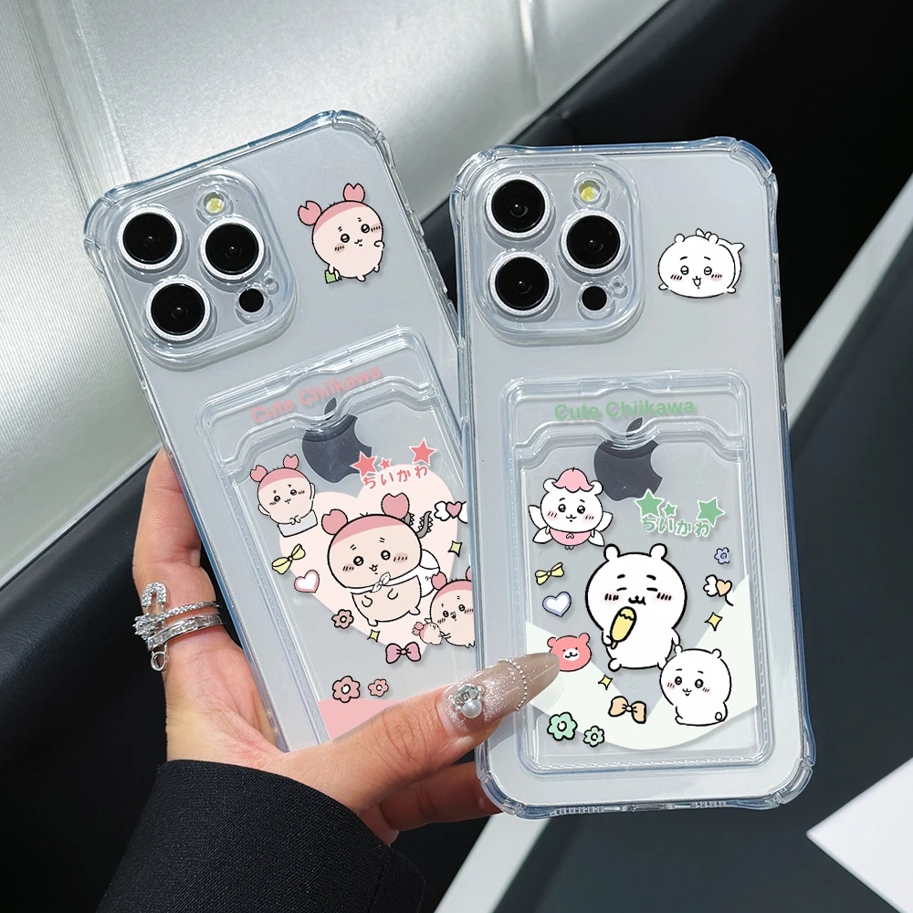 Chiikawa Hachiware Transparent Phone Case for iPhone 16 15 14 Plus