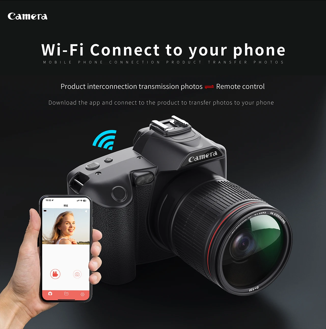 D5 Digital Camera 4K DSLR Camera with 16X Dual Camera Night