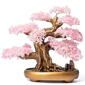 rose quartz tree crystal tree of life crystal bonsai tree feng shui decor