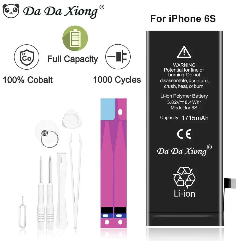 

Аккумулятор для телефона DaDaXiong для iPhone 6S с реальной емкостью 1715 мАч с комплектом инструментов, мобильный 0 циклов