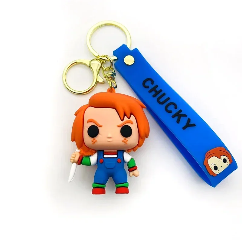 

Horrible Chucky Tiffany Keychain Halloween Gift Silicone Car Key Pendant Keyring Charm Handbag Accessories Jewelry