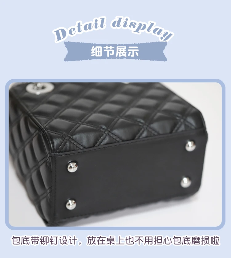 Mine Mass-Produced Japanese Girl Hand Made Bag Bowknot Sweet Cool Diana Bag with Bag Pendant Ladies Small Leather Bags 5