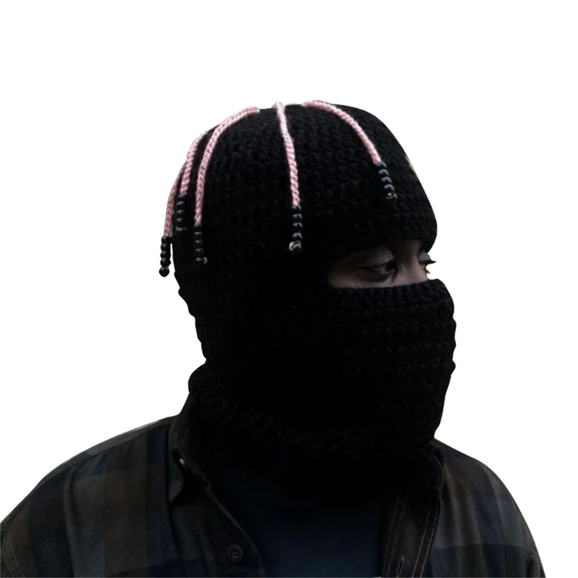 Knit Balaclavas Winter Balaclavas SkiMask Knitted Beanies Hat Dreadlocks Ski Balaclavas Cycling Balaclavas Hooded Hat 2