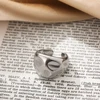 Stainless Steel Irregular Geometric Rings for Women Minimalist Smooth Wide Chunky Opening Ring Statement Jewelry Gift 4