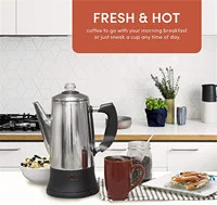 Stainless Steel Electric Coffee Percolator 110v 220v Coffee Maker Pot Cafe  Maker Coffee Tools Gift for Coffee Lovers 12Cups 4