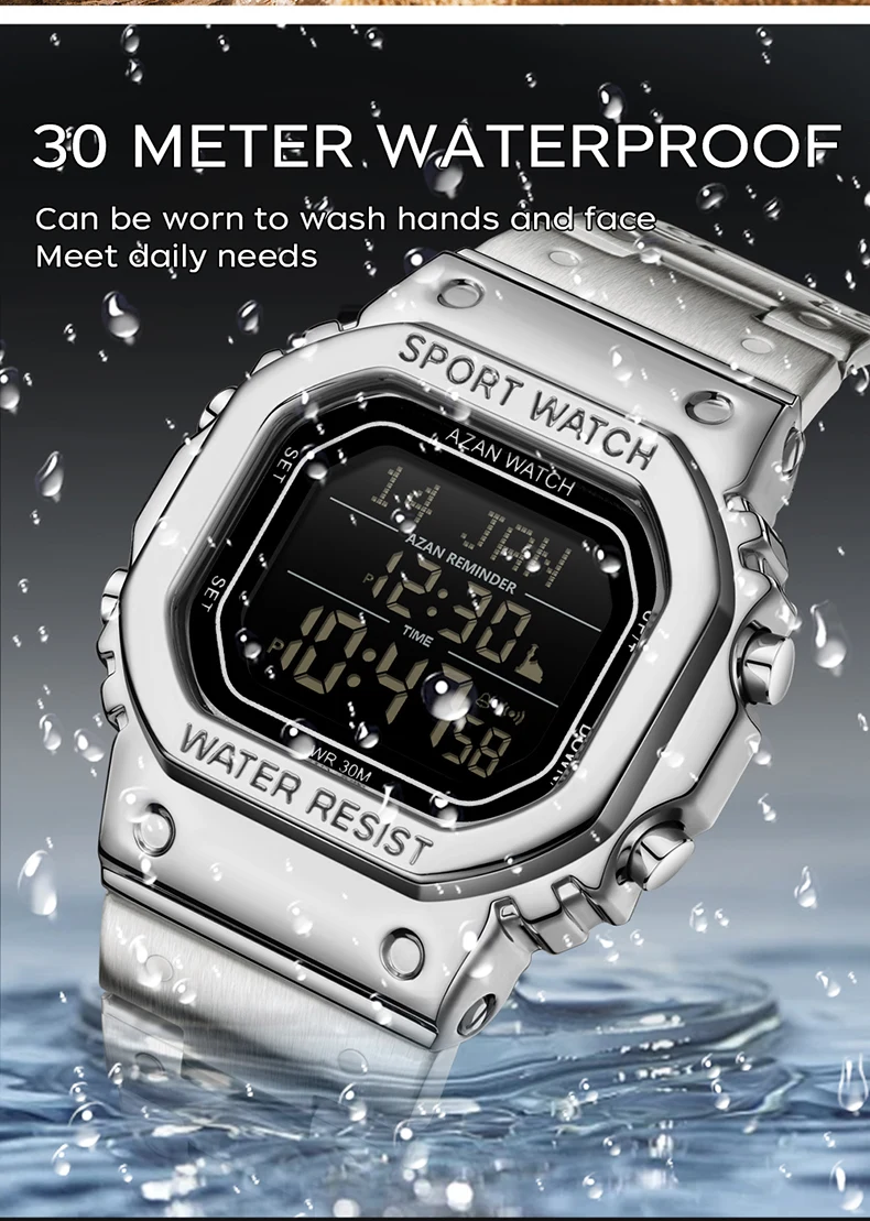 Orologio da polso digitale di lusso da uomo, orologio da polso alla moda, orologio antiurto con conto alla rovescia, impermeabile, con data e settimana, orologio da uomo_voghion.com