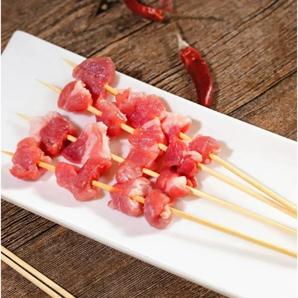 90PCS Natural Bamboo Sticks Disposable Food Grade Bamboo Skewer 15/20/25/30cm Fruit Barbecue Camping Party Tools Kitchen Supply barbecue skewers