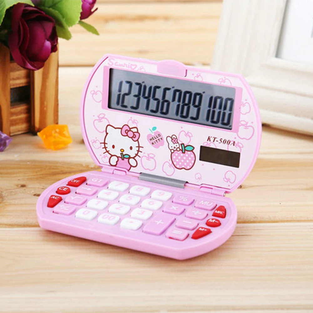 thumbnail image 1 of Calculadora electrónica de Hello Kitty para escritorio, hogar, oficina, escuela, herramienta de contabilidad financiera, diapositivas, funciones científicas, cálculo, regalos, 1 of 5