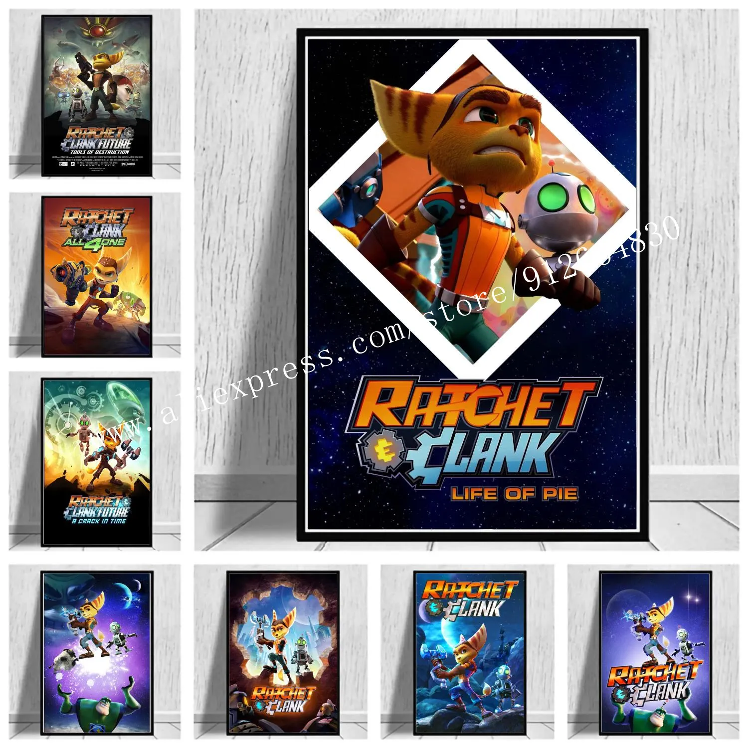 래칫 및 클랭크 포스터 캔버스 프린트, 침실 대형 홈 장식, 벽 아트, 그림 캔버스, 사무실 벽 장식  Best5