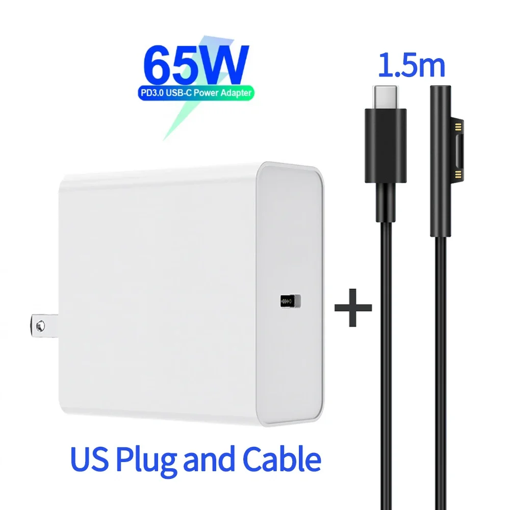 PD USB Type C зарядное устройство Apdater для Microsoft Surface Pro 6/5/4/3 Go Book планшет совместимый с 15 В/12 В 4A 3A 65 Вт 44 Вт зарядный кабель