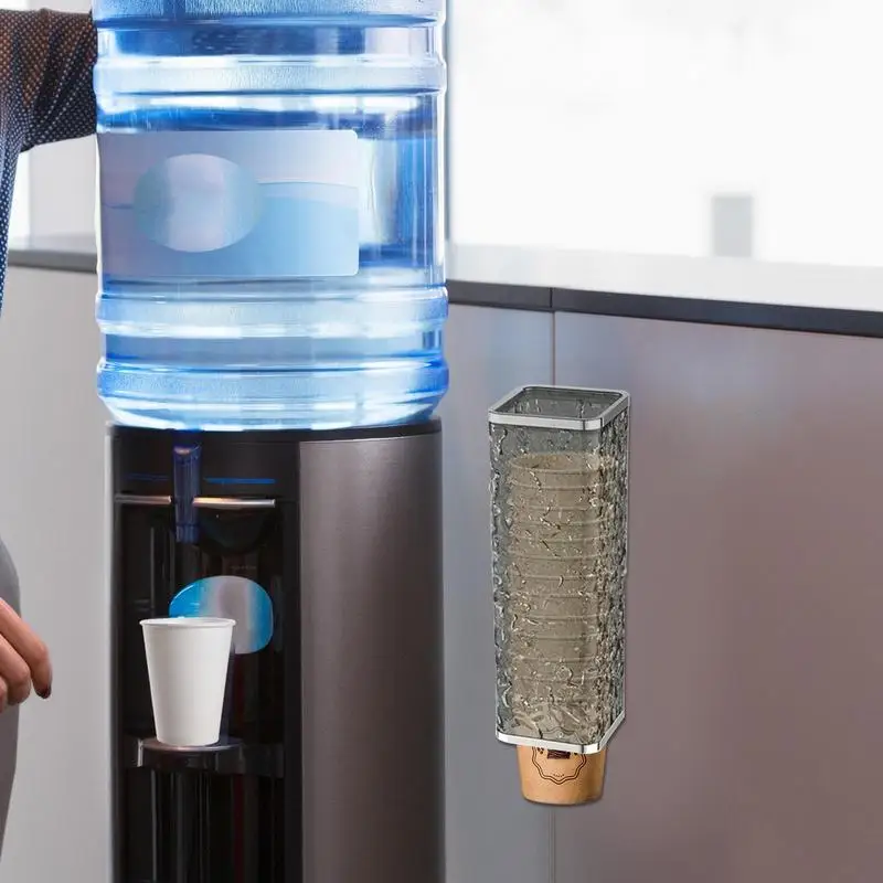 Disposable Paper Cups Dispenser Cup Holder For Water Dispenser Wall Mounted Automatic Cup Storage Rack Cups Container