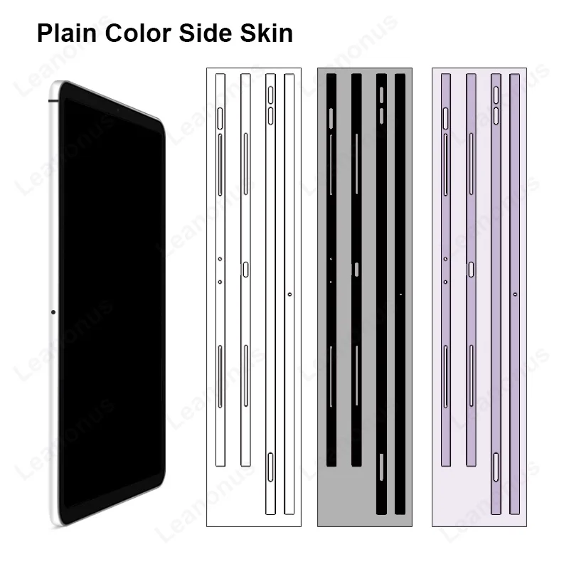 

Plain Color Decal Skin for iPad Pro 2022 2021 2020 2018 Ari 4 5 Mini 6 Side Protector 3M Wrap Border Film Cover Frame Sticker