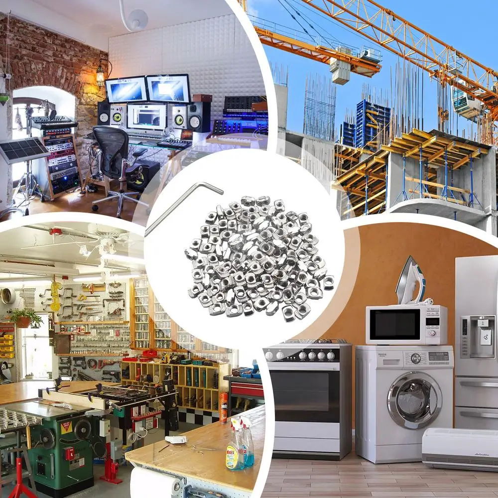 Description Picture 6 of itemThread T Nuts Carbon Steel Hammer Head Fastener Nut Hammer Nut Block Square Nuts With Wrench Carbon Steel T-Slot Nut Slider Nut