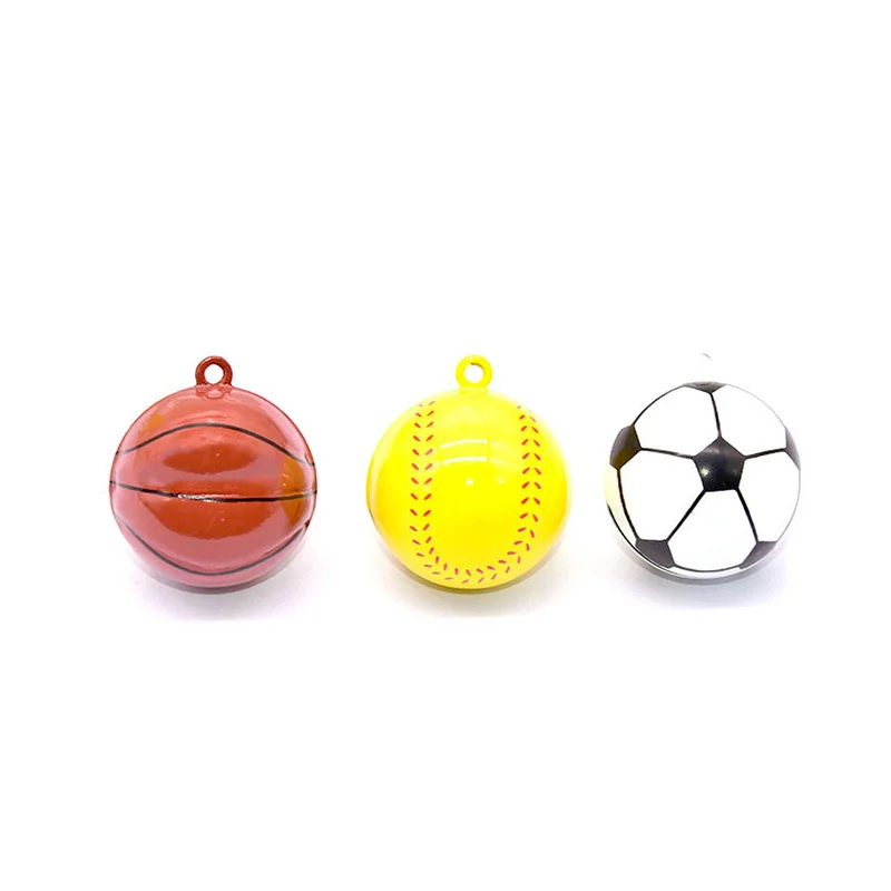 

Round Cartoon Basketball Soccer Baseball Jingle Bell Charms Necklace Pendant Bracelet Hanging Charms Jewelry Findings Decoration