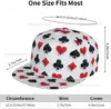 Card Poker Cute Print Flat Brim Bill Hats for Men-Snapback Hats Adjustable Baseball Cap Trucker Hats Black 2