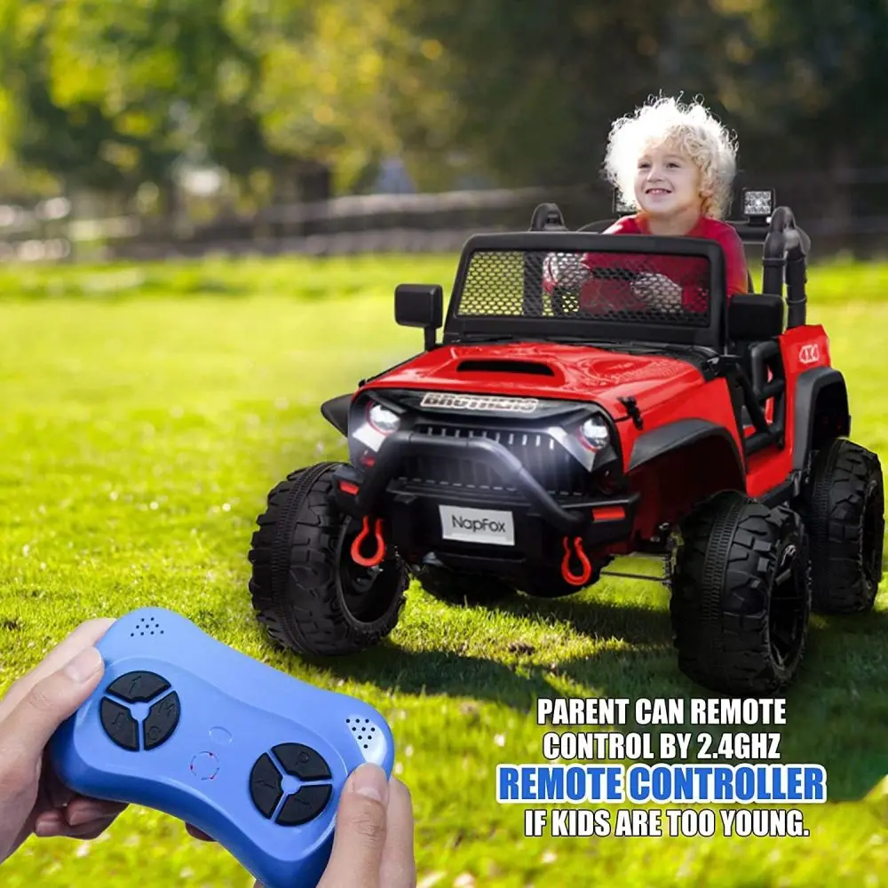 24V Ride on Car Truck with Remote Control, 2 Seater Kids Electric Car, Spring Suspension, 9Ah Battery Powered, 3 Speeds, Double 5