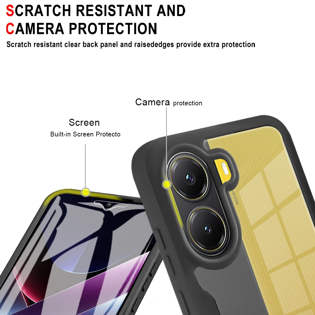 360° Full Coverage Protective Phone Case with Screen Protector and Camera Lens Guard