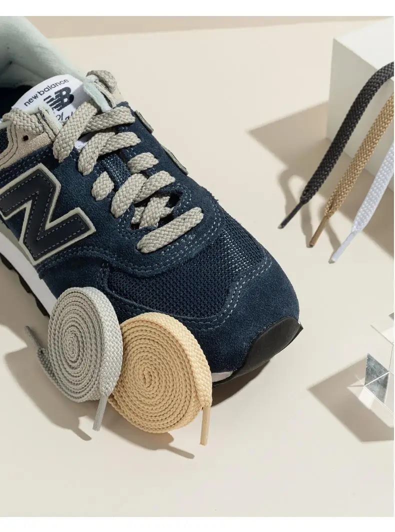 Hochwertige klassische Schnürsenkel für Sneakers, Stoff, flache Schnürsenkel, weiß, schwarz, Schnürsenkel, elastische Schnürsenkel, Schuhe, 100/120/140/160 cm Schnüre – Detail 9