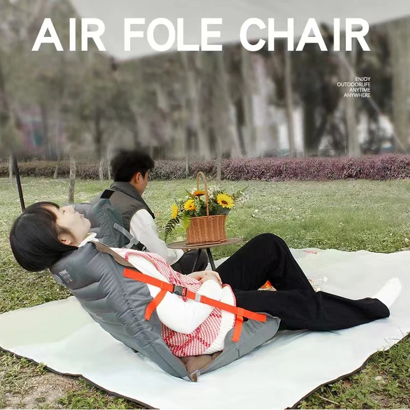 Inflatable Chair Outdoor Sleeping Mattress Multifunction 180 Degree Adjustment Waterproof Material Grass Garden Travel Accessory