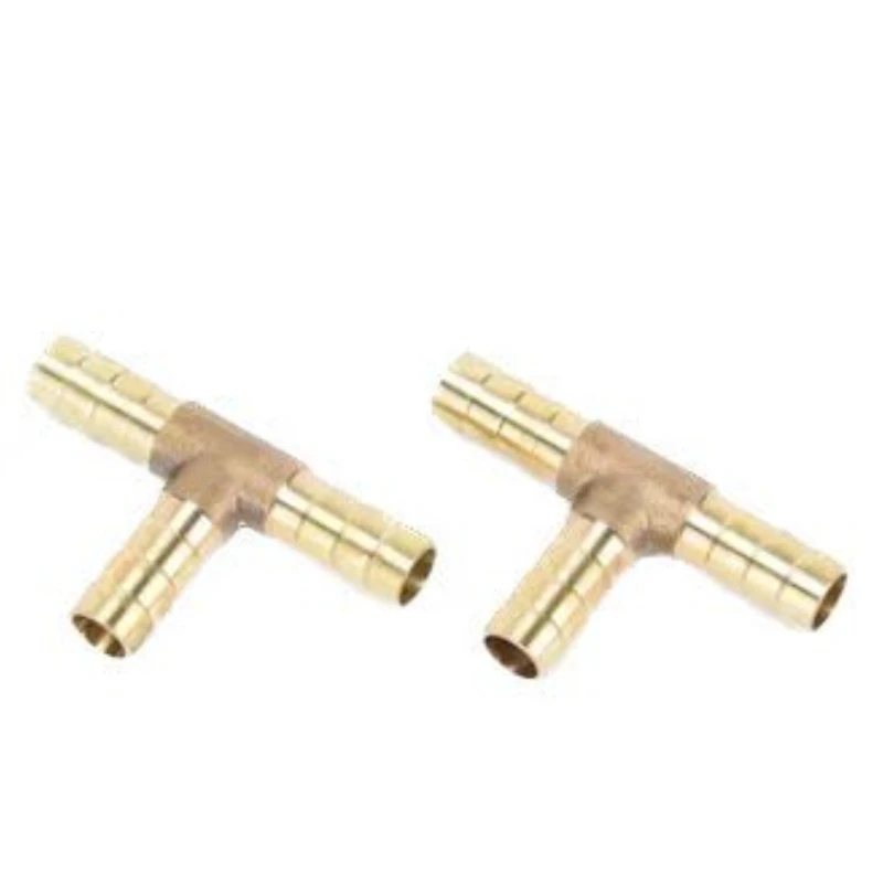 T-Shape Brass Barb Hose Fitting Tee 4mm 6mm 8mm 10mm 12mm 16mm 3 Way Hose Tube Barb Brass Barbed Coupling Connector Adapter pipe fitting