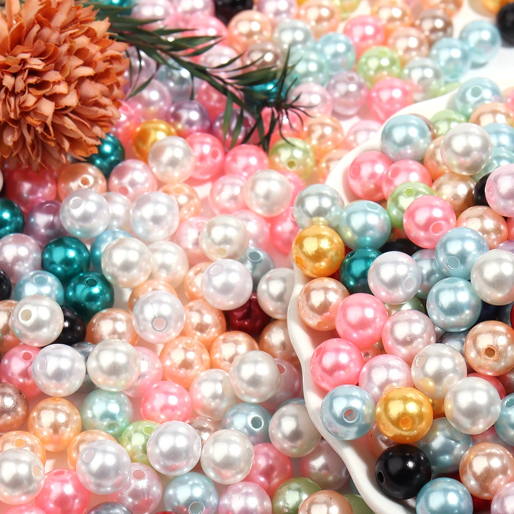 Assorted Size ABS Imitation Pearl Spacer Beads for DIY Jewelry and Crafting