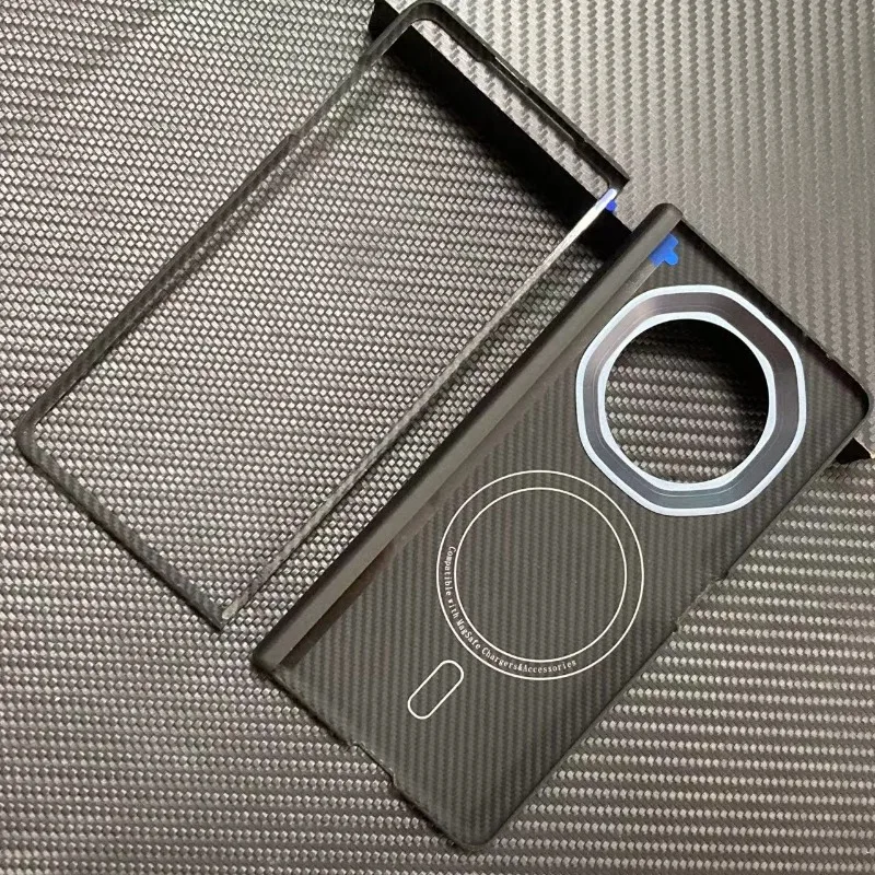 Magnetic Case For Honor Magic V3 Central Axis Carbon Fiber Case Aramid Fiber Covers Ultra-thin Phone Protective Case Accessories