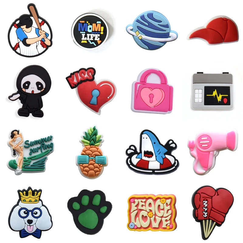 

Single Sales 1Pcs PVC Shoes Charms Accessories Boys Girls Garden Clog Buckle Decorations Fit Croc Sandals Wristband Party Gifts