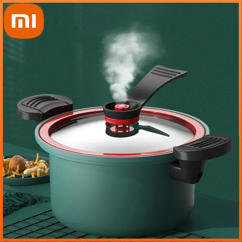 

Xiaomi Micro Pressure Cooker Cookware Soup Meats Pot Rice Cooker Gas Stove Pressure Stew Pan Non-Stick Cooking Pots For Kitchen